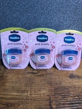 Vaseline Limited Edition Lip Therapy Lip Balm Pink Bubbly 3 Pack